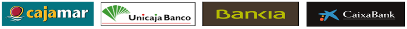Logotipos de Cajamar, Unicaja,Bankia y CaixaBank